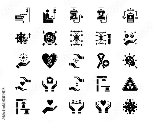 Chemotherapy Line Vector Icons