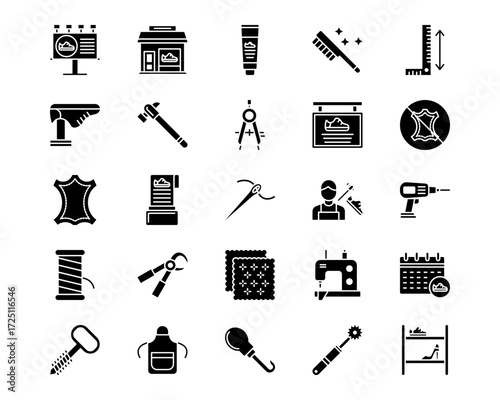 Shoemaker Line Vector Icons