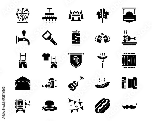 Oktoberfest Line Vector Icons