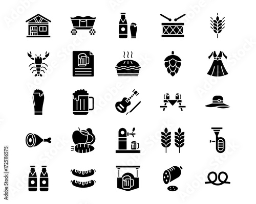 Oktoberfest Line Vector Icons