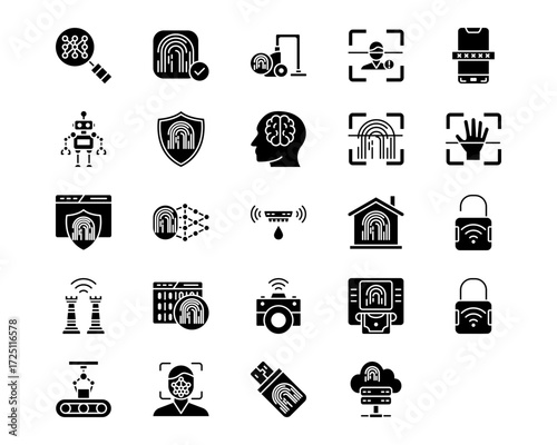 Biometrics Line Vector Icons