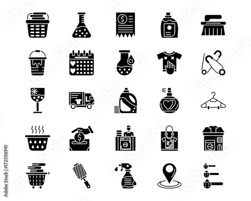 Laundry Line Vector Icons