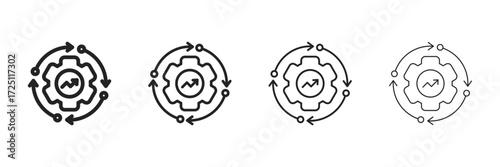 Development  Icon Set With Multiple Line Styles Vector Illustration 