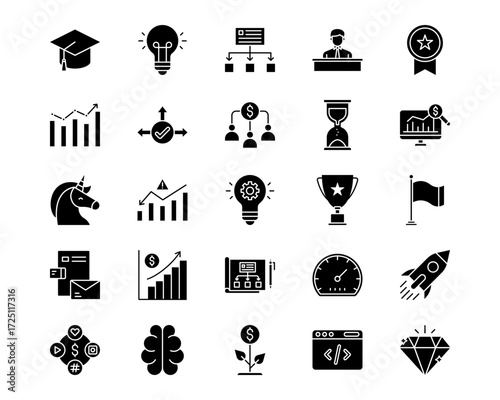 Business Startup Line Vector Icons