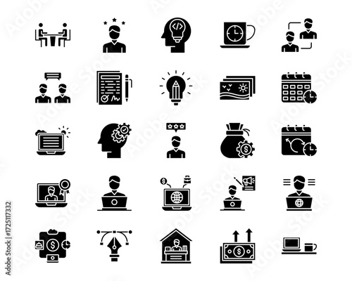 Freelancer Line Vector Icons
