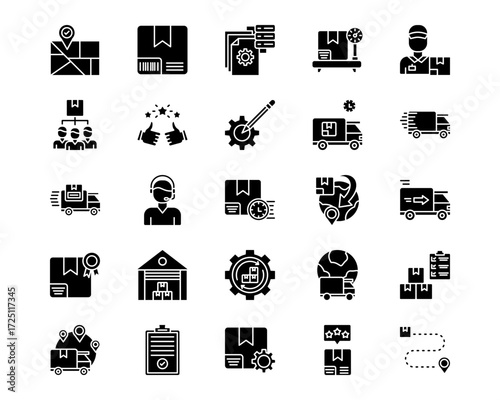 Order Fulfilment Line Vector Icons