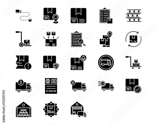 Order Fulfilment Line Vector Icons