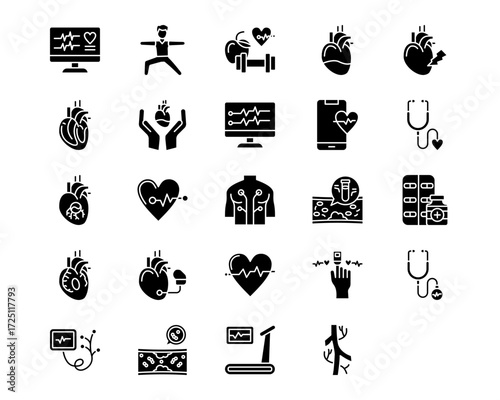 Cardiology Line Vector Icons