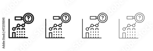 Forecast  Icon Set With Multiple Line Styles Vector Illustration 
