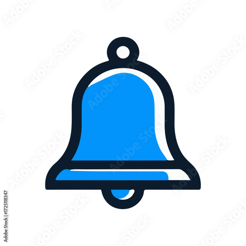 Vibrant blue notification bell icon symbolizing alerts and reminders in a digital interface