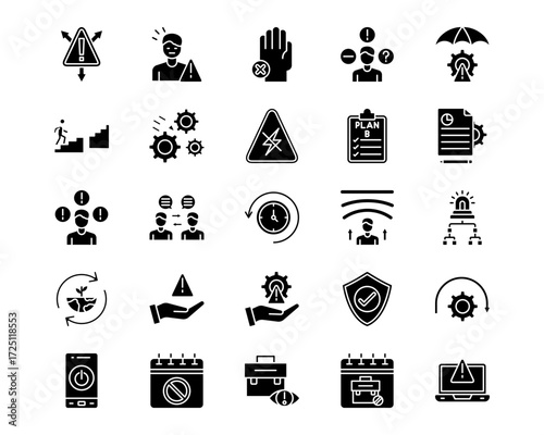 Business Disruption Line Vector Icons