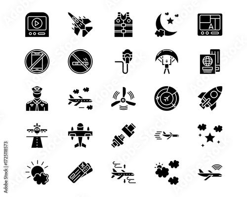 Airplane Line Vector Icons