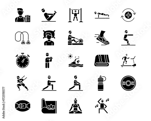 Fitness Line Vector Icons