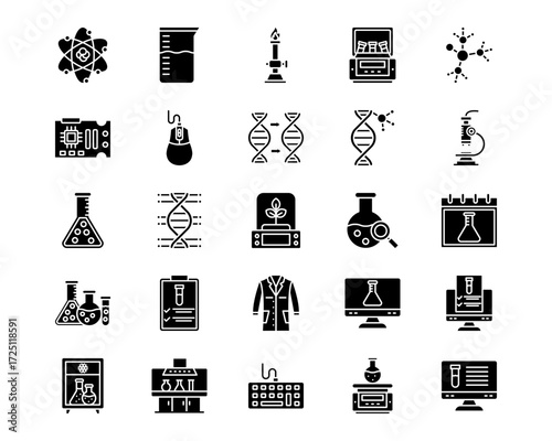 Virtual Lab Line Vector Icons