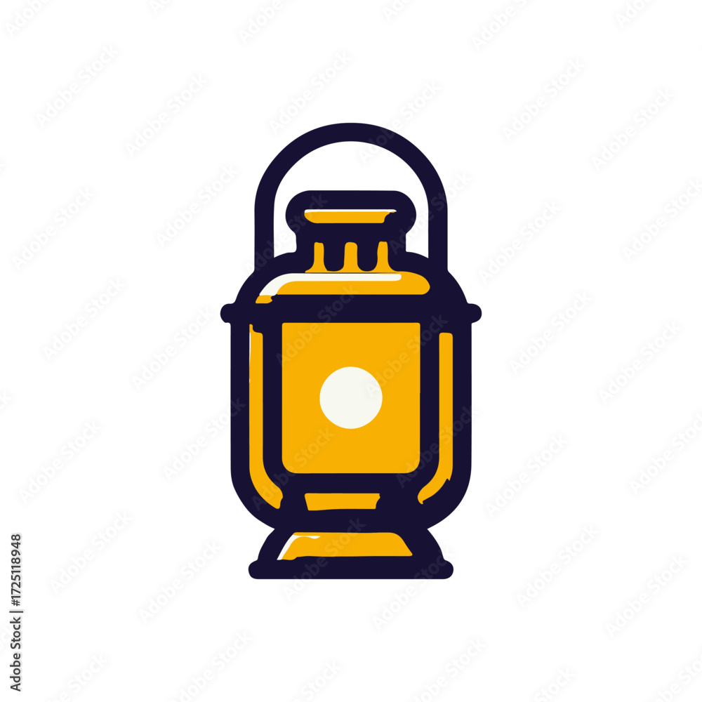 Obraz premium Vintage lantern illuminating a cozy outdoor setting at dusk with soft glowing light