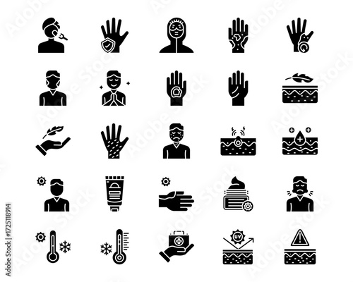 Skin Burns Line Vector Icons