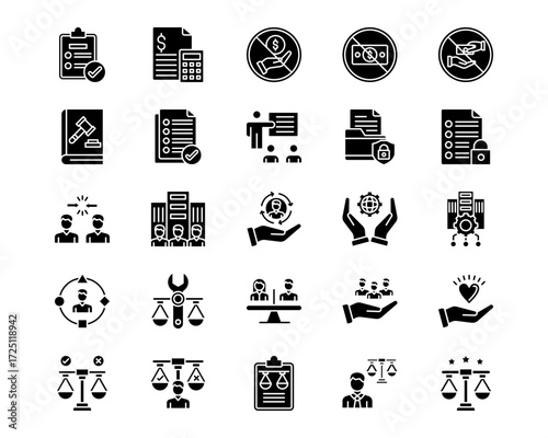 Business Ethics Line Vector Icons