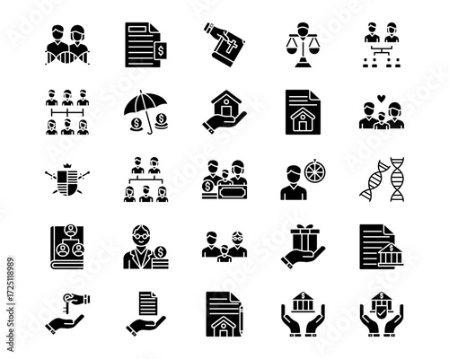 Inheritance Line Vector Icons