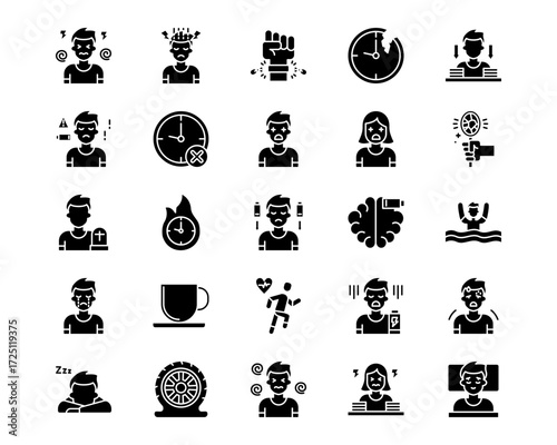 Burnout Line Vector Icons