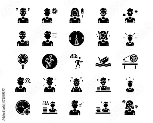 Burnout Line Vector Icons