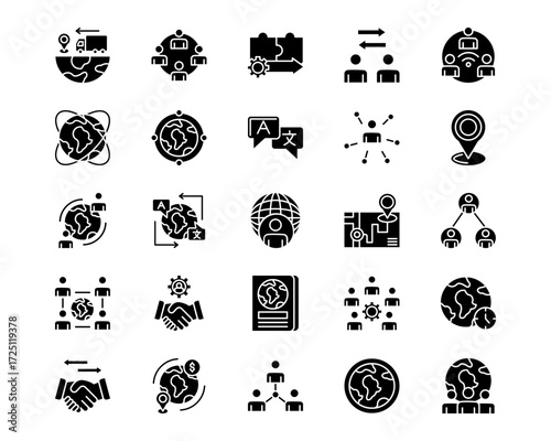 International Relations Line Vector Icons