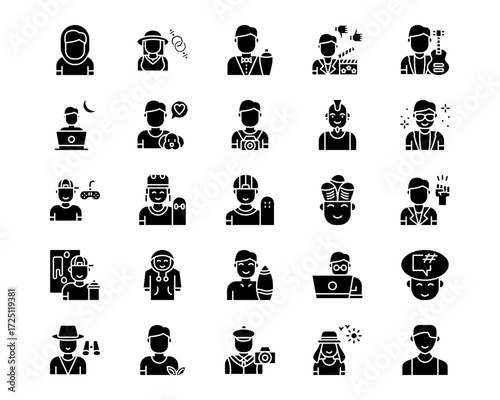 Urban Tribes Line Vector Icons