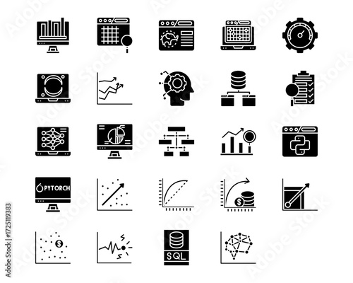 Data Science Line Vector Icons