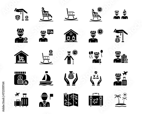 Retirement Line Vector Icons