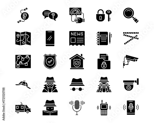 Private Detective Line Vector Icons