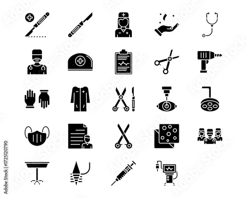 Surgery Line Vector Icons