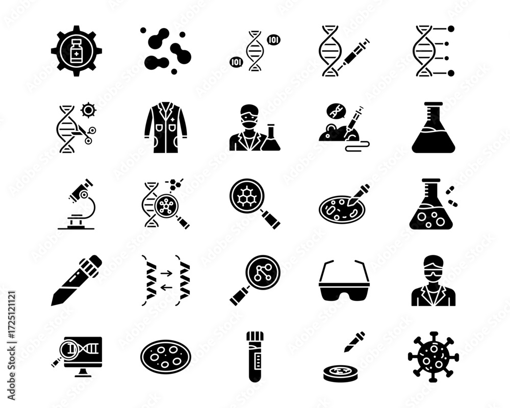 Obraz premium Biotechnology Line Vector Icons