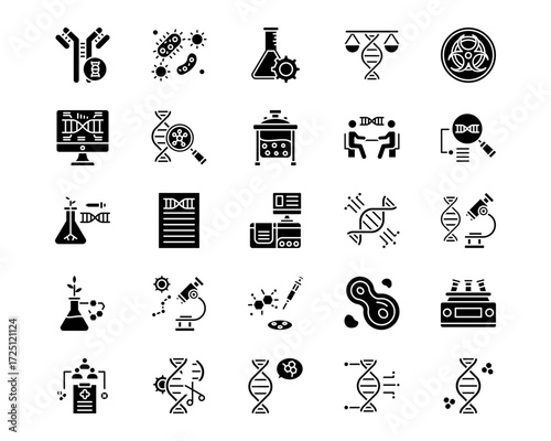 Biotechnology Line Vector Icons