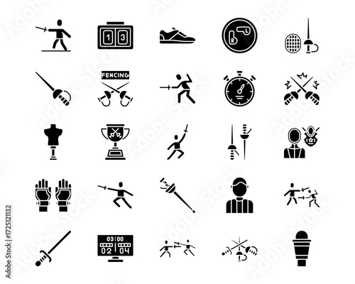 Fencing Line Vector Icons