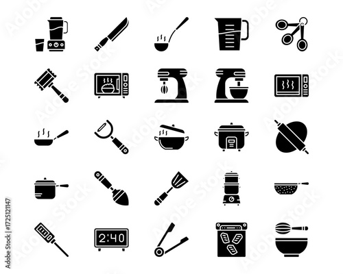 Food Processing Line Vector Icons