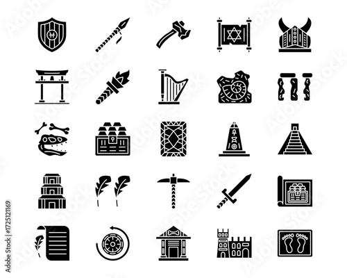 History Line Vector Icons