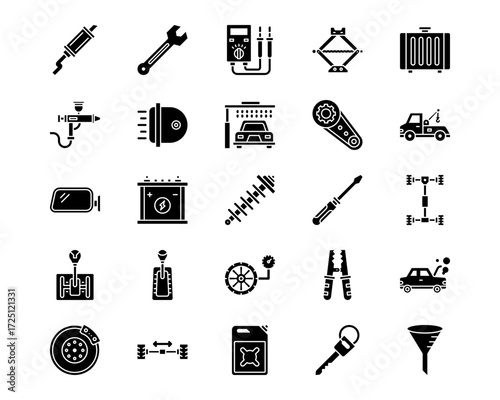 Car Repair Line Vector Icons
