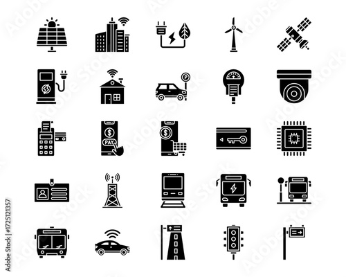 Smart City Line Vector Icons
