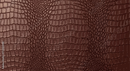Background with crocodile skin pattern in brown color creates luxurious look. Crocodile skin surface is bumpy, rich texture, with embossed effect.