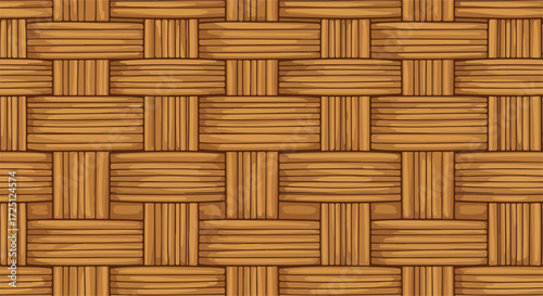 Woven background provides textured surface with interlaced bamboo fibers, which are creating natural pattern. Woven background offers wood and fiber texture, giving rustic and handmade feel,