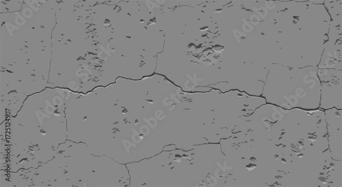 Cracked wall texture with deep fissures and aged surface is captured. Трещина в текстуре стены с глубокими трещинами и состаренной поверхностью showcases surface imperfections,