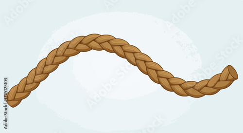 Braided cord presented on light background, shows sturdy woven fiber. Braided cord offers textural element with its interlaced strands. Use braided cord to suggest strength, unity,