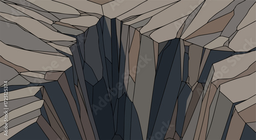 Angular cliff edge with sharp ridges and layered geological formations creates an imposing landscape. Cliff edge geology offers a dramatic scenery,