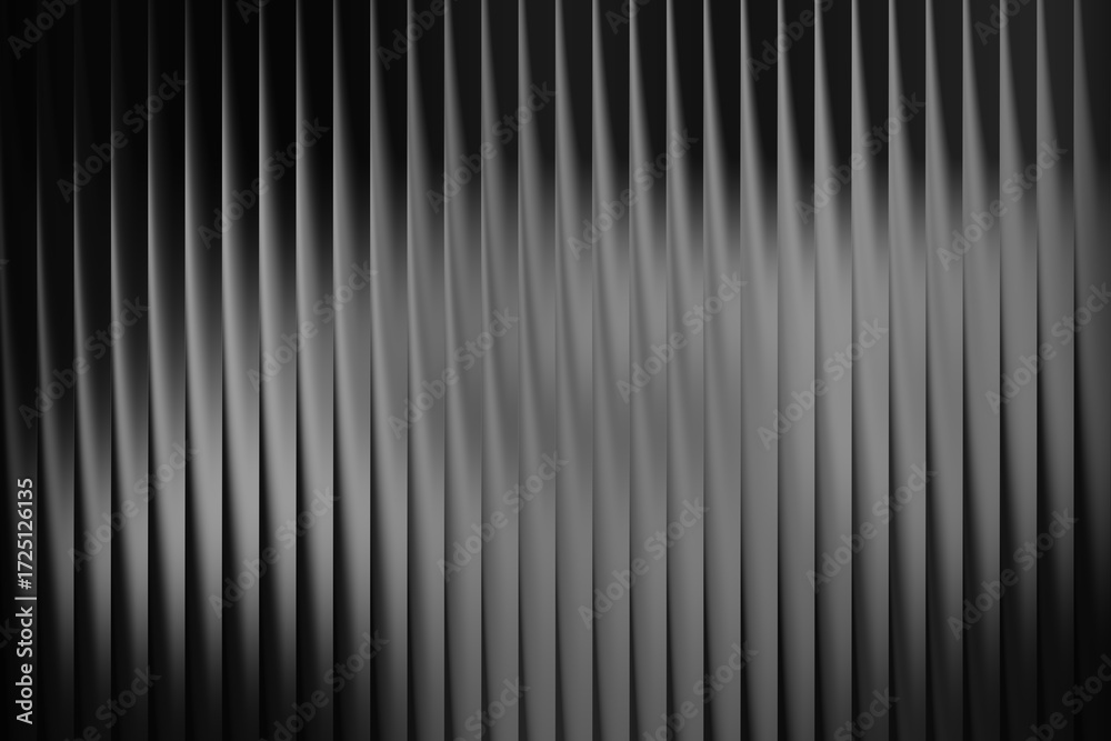 Obraz premium Abstract dark background with vertical ribbed texture and light reflections