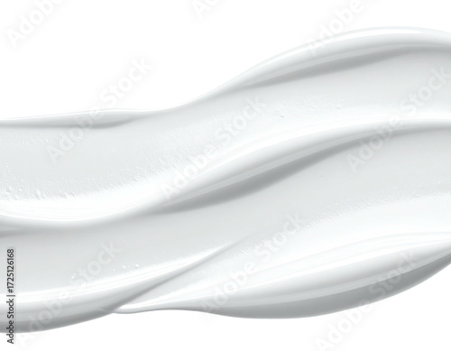 White creamy substance, textured, flowing swipes