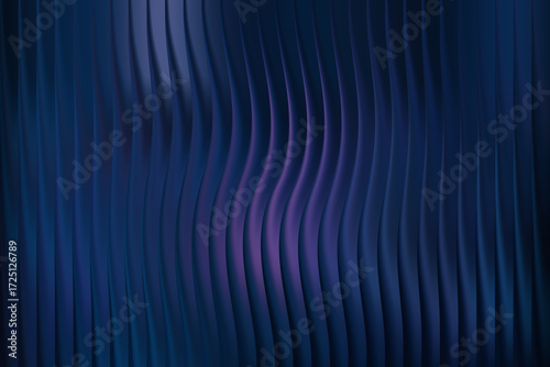 Abstract dark blue wavy vertical lines background with purple glow