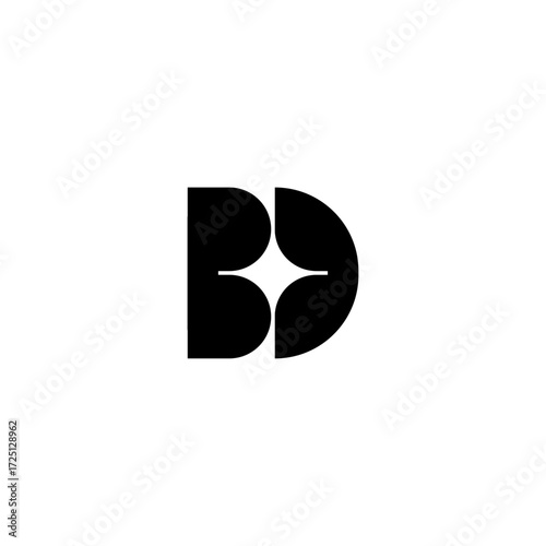 elegant logo combines the letters B and D with a central star or sparkle. The rounded, modern shapes convey quality and distinction, making it ideal for a luxury, beauty, or consulting brand.