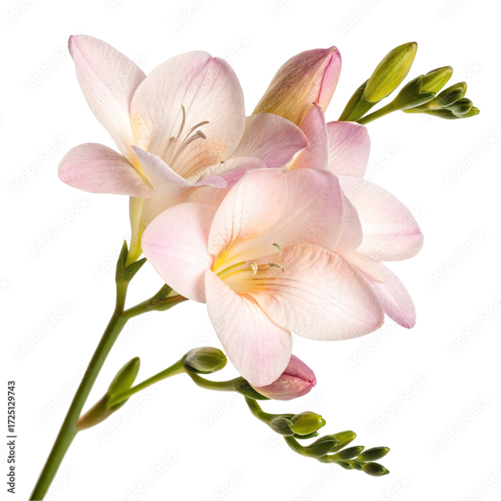 Fototapeta premium Freesia flower element isolated on transparent background 