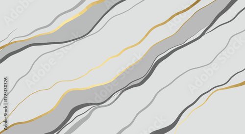 This flat design illustration presents an abstract interpretation of a luxurious marble pattern, characterized by flowing lines and a sophisticated color palette. 