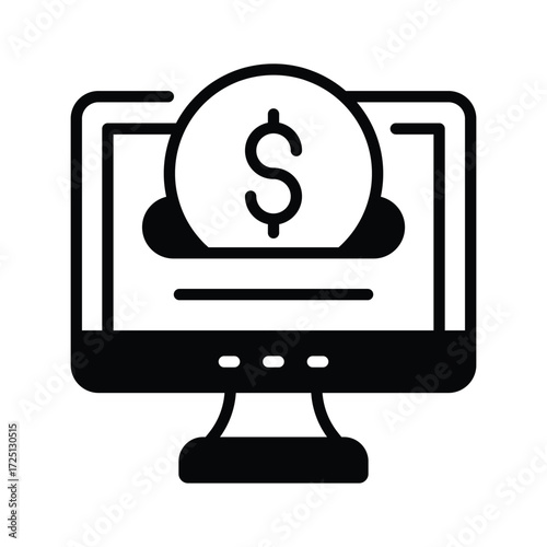 Take a look at this amazing icon of online payment in flat outline style