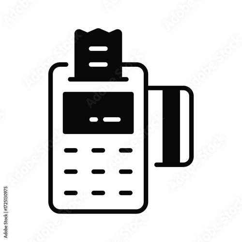 Pos terminal icon design in modern flat outline style